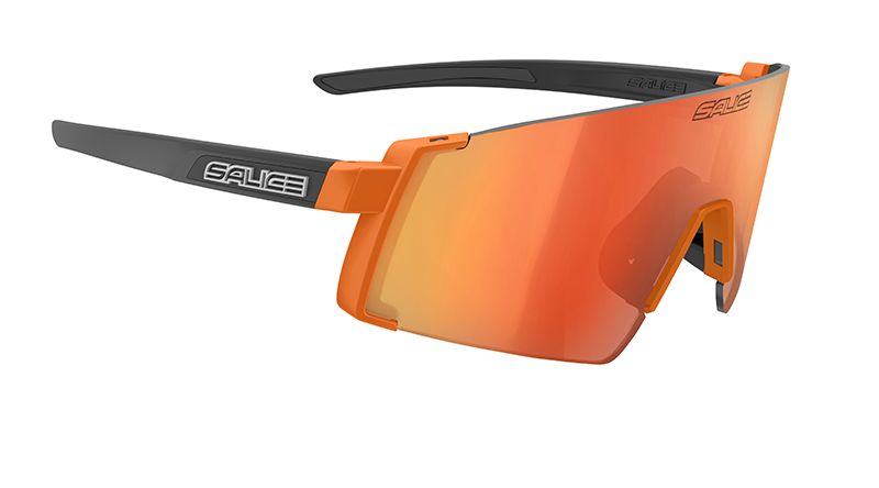 Sonnenbrille orange mit Glas in der Farbe rot