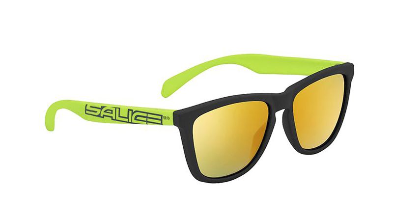 Sonnenbrille schwarz lime mit Glas in der Farbe gelb