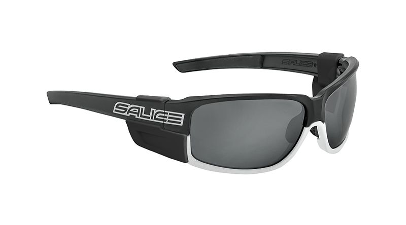 Sonnenbrille  schwarz-weiss mit Glas in der Farbe schwarz,  Brillenglas Quattro e  Brillenglas transparent