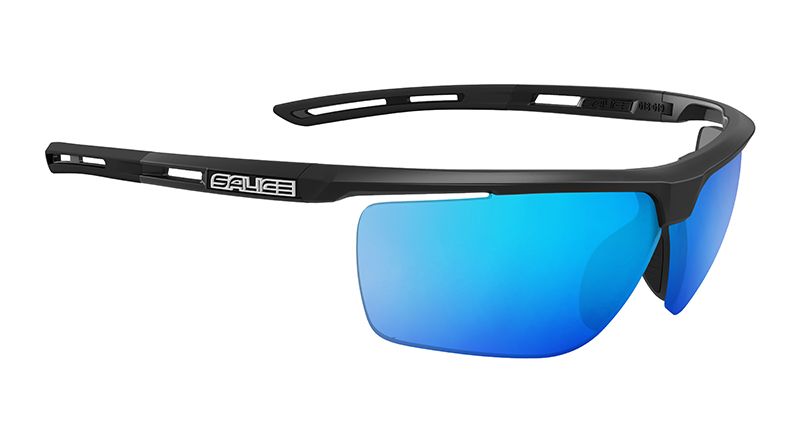 Sonnenbrille  schwarz mit Glas in der Farbe blau