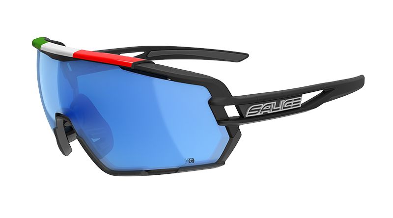 Sonnenbrille  weiss ita mit Glas in der Farbe blau