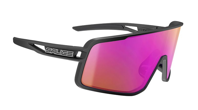 Sonnenbrille  schwarz mit Glas in der Farbe violett