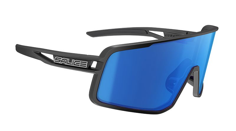 Sonnenbrille  schwarz mit Glas in der Farbe blau