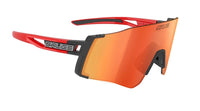 Sonnenbrille  schwarz-rot mit Glas in der Farbe rot