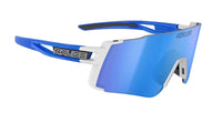 Sonnenbrille  weiss mit Glas in der Farbe blau