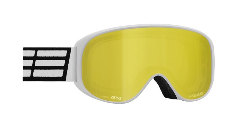 Skibrille weiss  Brillenglas gelb