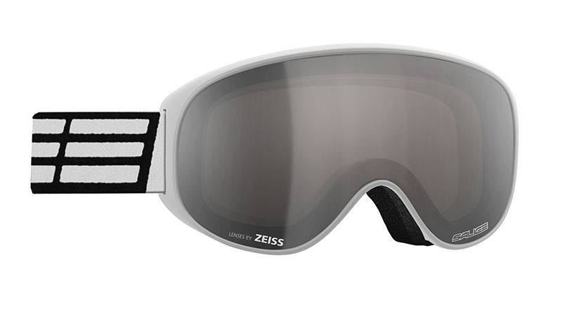 Skibrille weiss schwarz  Brillenglas silber