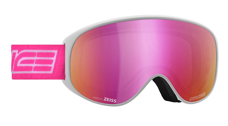 Skibrille weiss violett  Brillenglas violett