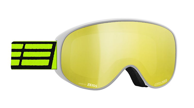 Skibrille weiss  Brillenglas gelb