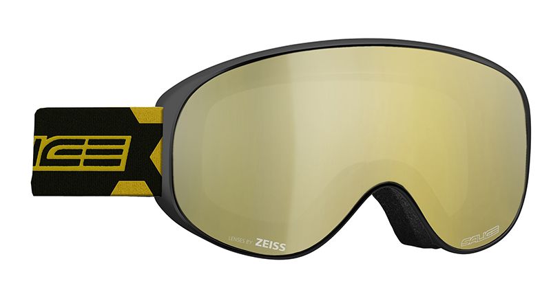 Skibrille weiss gold Brillenglas gold