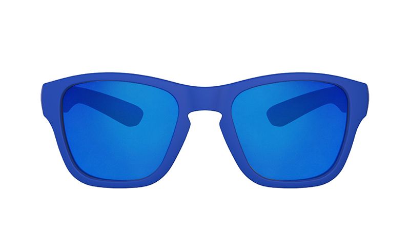 Sonnenbrille  blau mit Glas in der Farbe blau