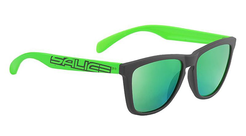 Sonnenbrille  schwarz-grün mit Glas in der Farbe grün