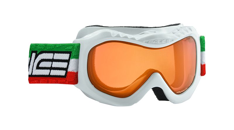 Skibrille weiss ita  Brillenglas orange