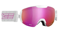 Skibrille weiss  Brillenglas violett