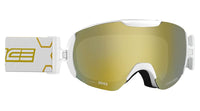 Skimaske di Ski weiss gold Brillenglas gold