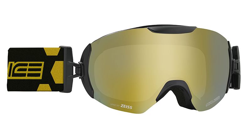 Skibrille schwarz  Brillenglas gold