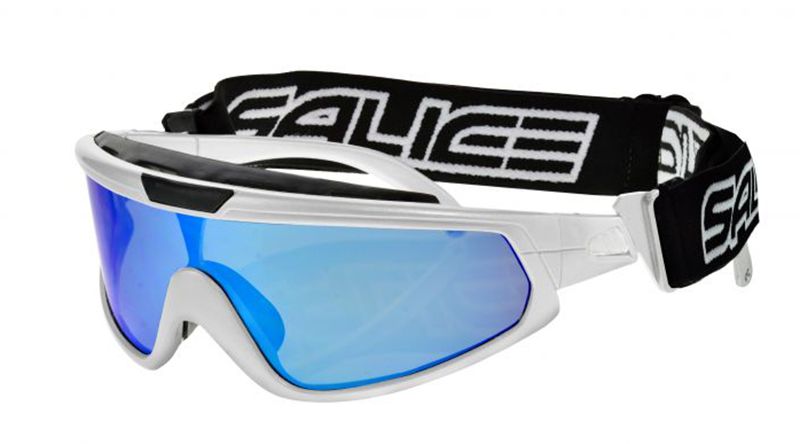 Sportbrille weiss  Brillenglas blau