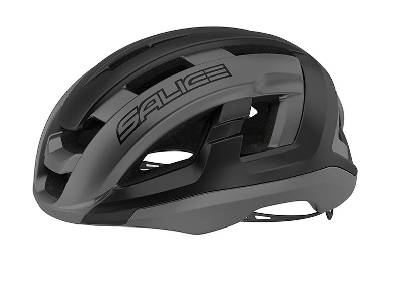 Velohelm grau schwarz